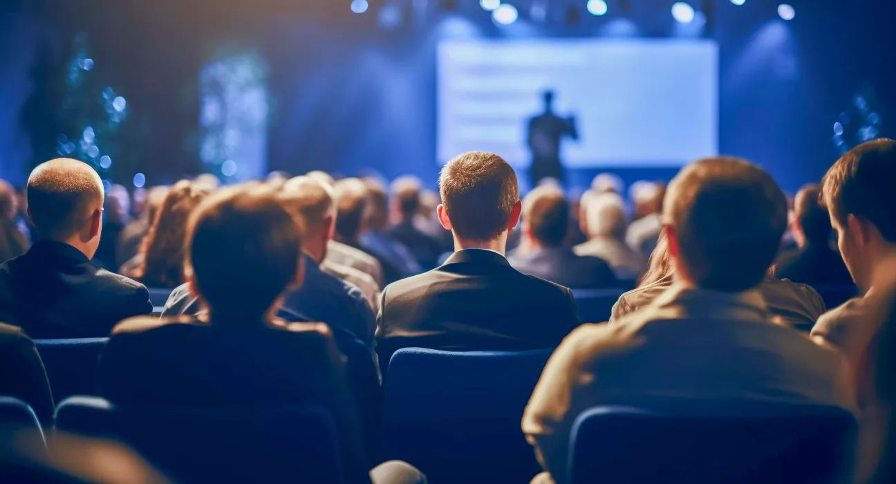 group of speakers at a conference